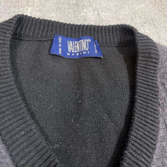 VINTAGE VALENTINO SWEATER BLACK GREY AND ORANGE - Picture 4 of 7